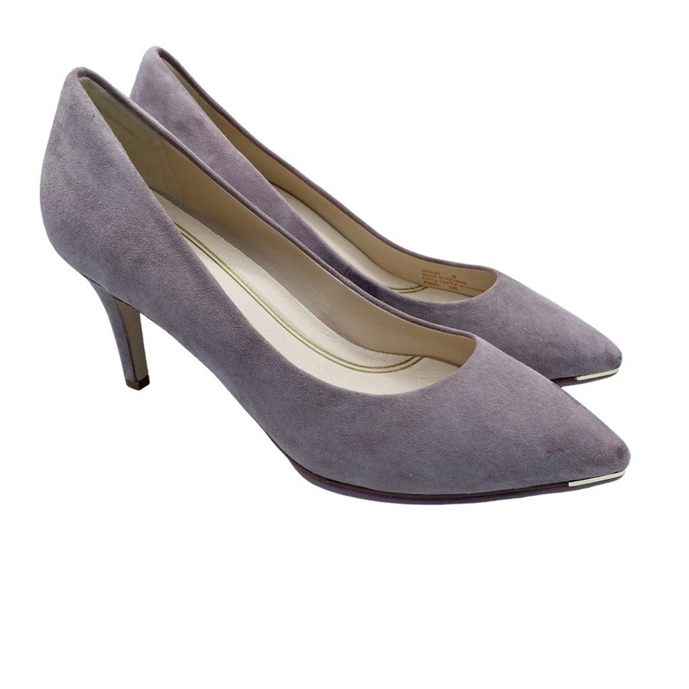 Cole Haan Lavender Gray Suede Pointed-Toe Heels